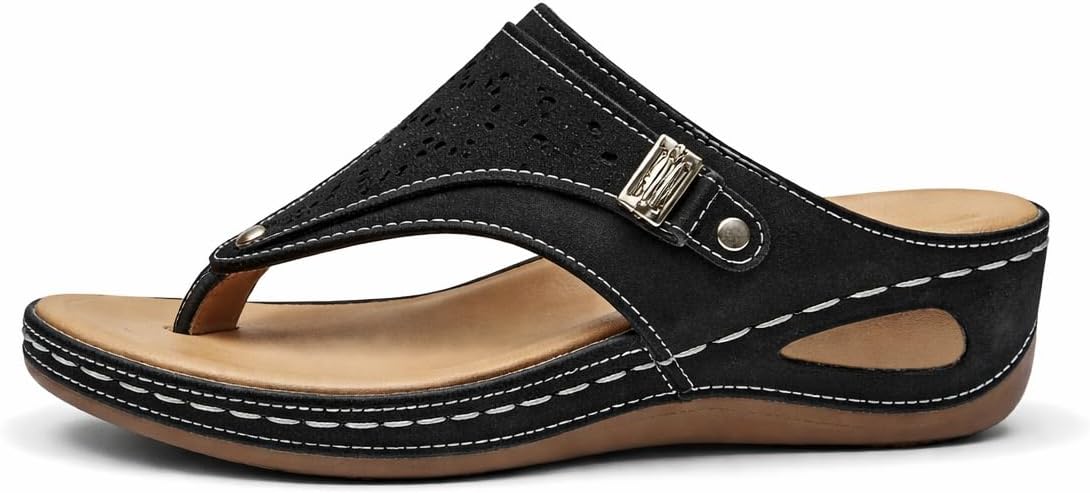 Women's Buckle Thong Wedge Sandals - view 28
