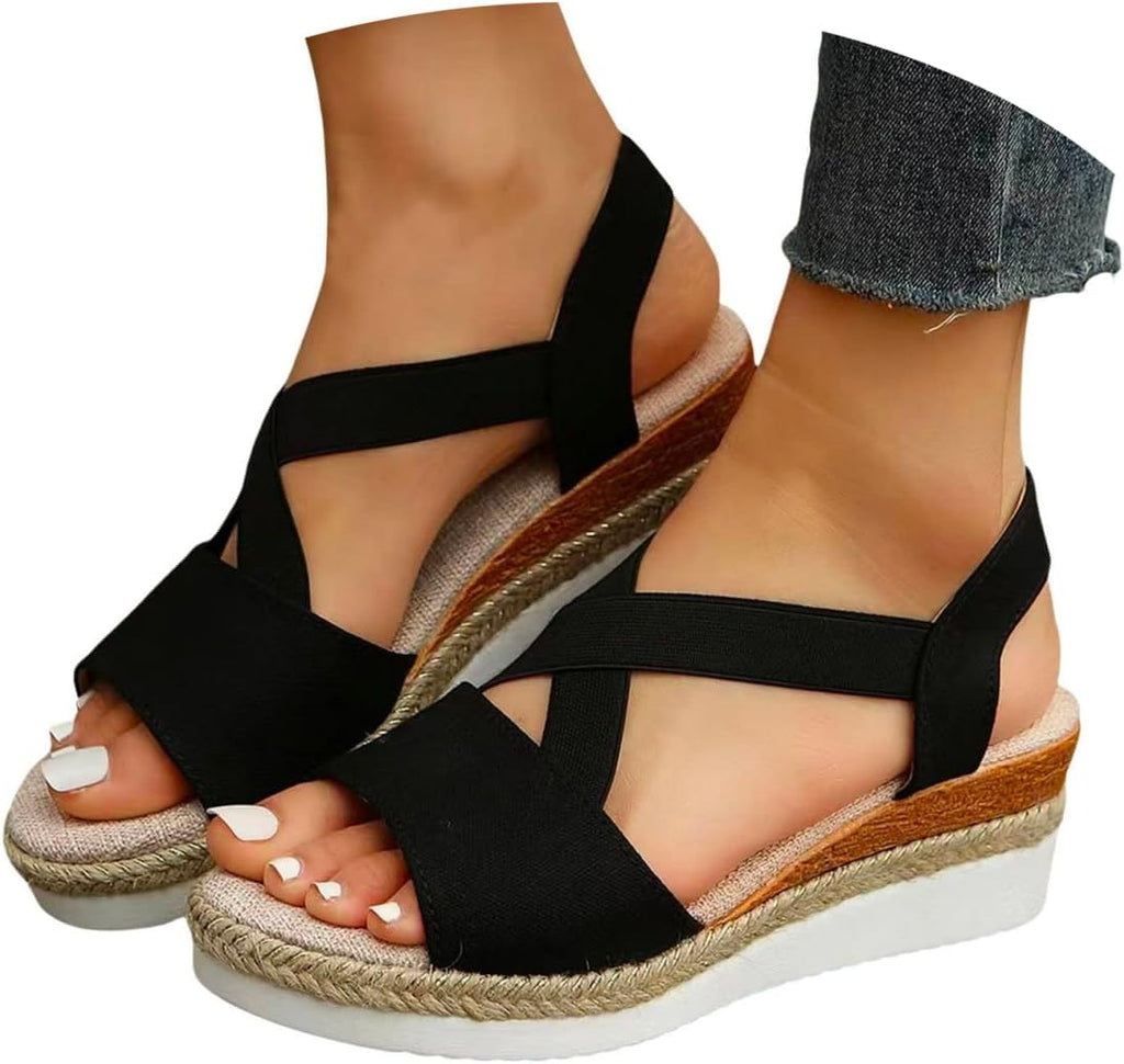 Women's Cross-Strap Espadrille Wedge Sandals - view 1