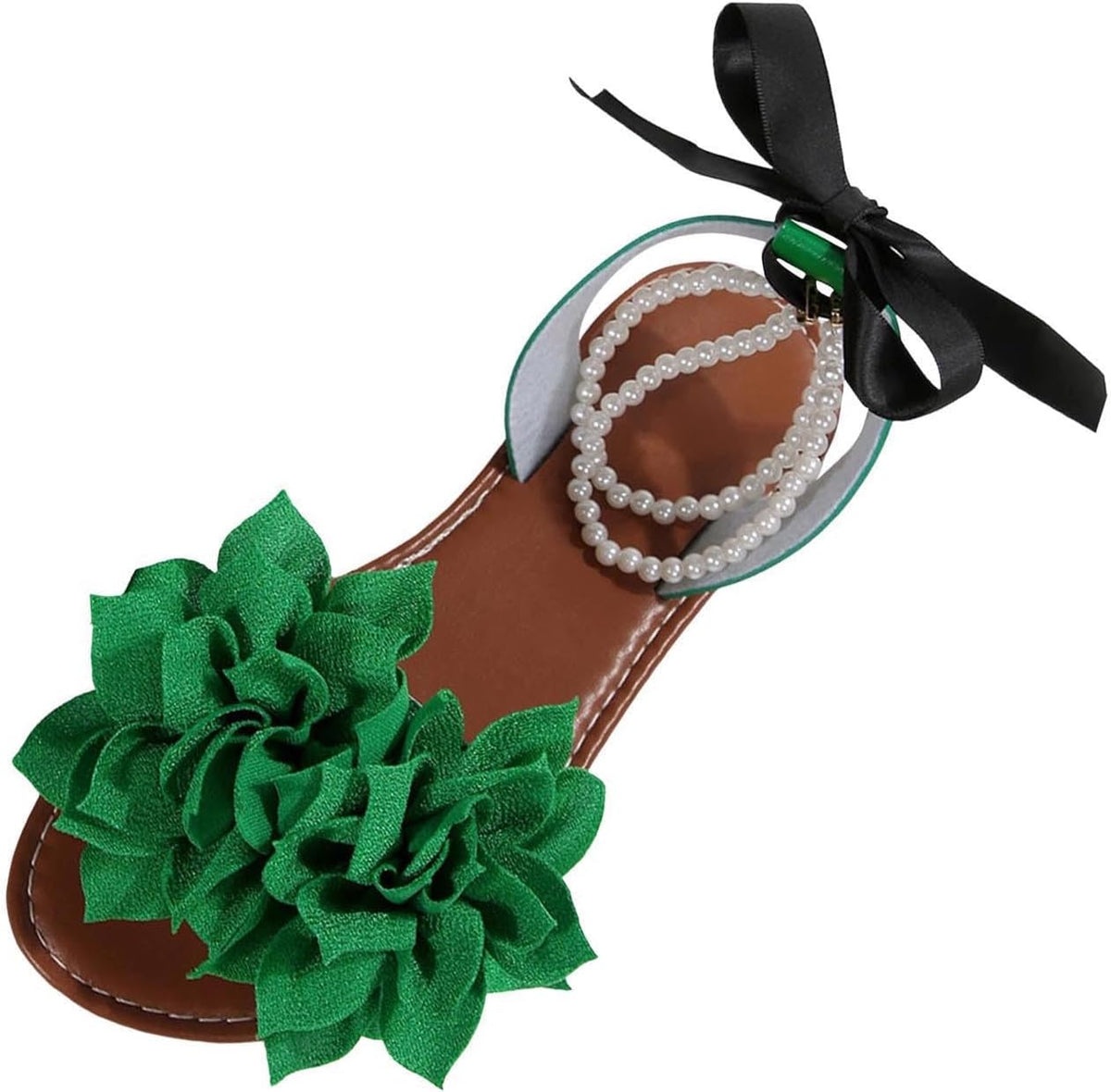Women's Floral Pearl-Strap Flat Sandals - view 26