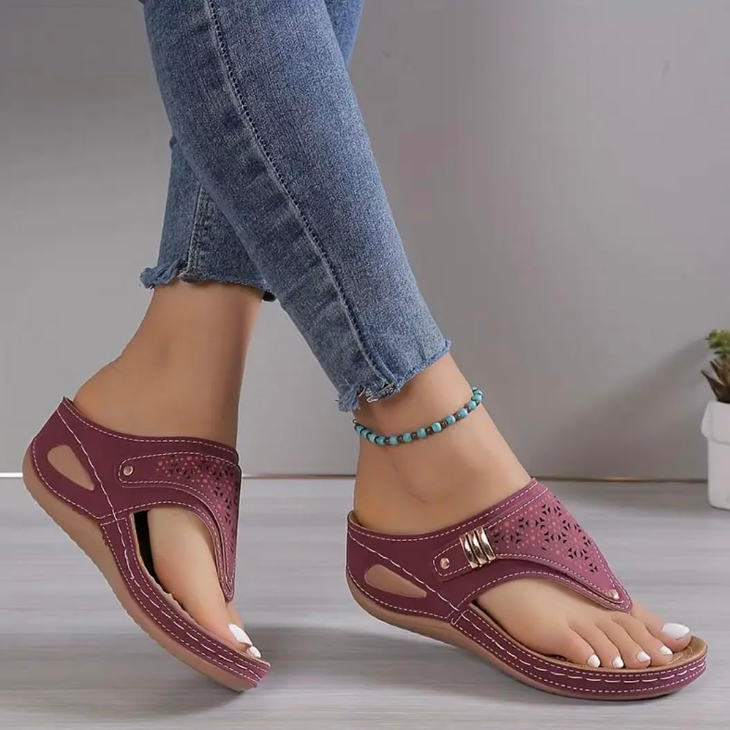 Women's Buckle Thong Wedge Sandals - view 24