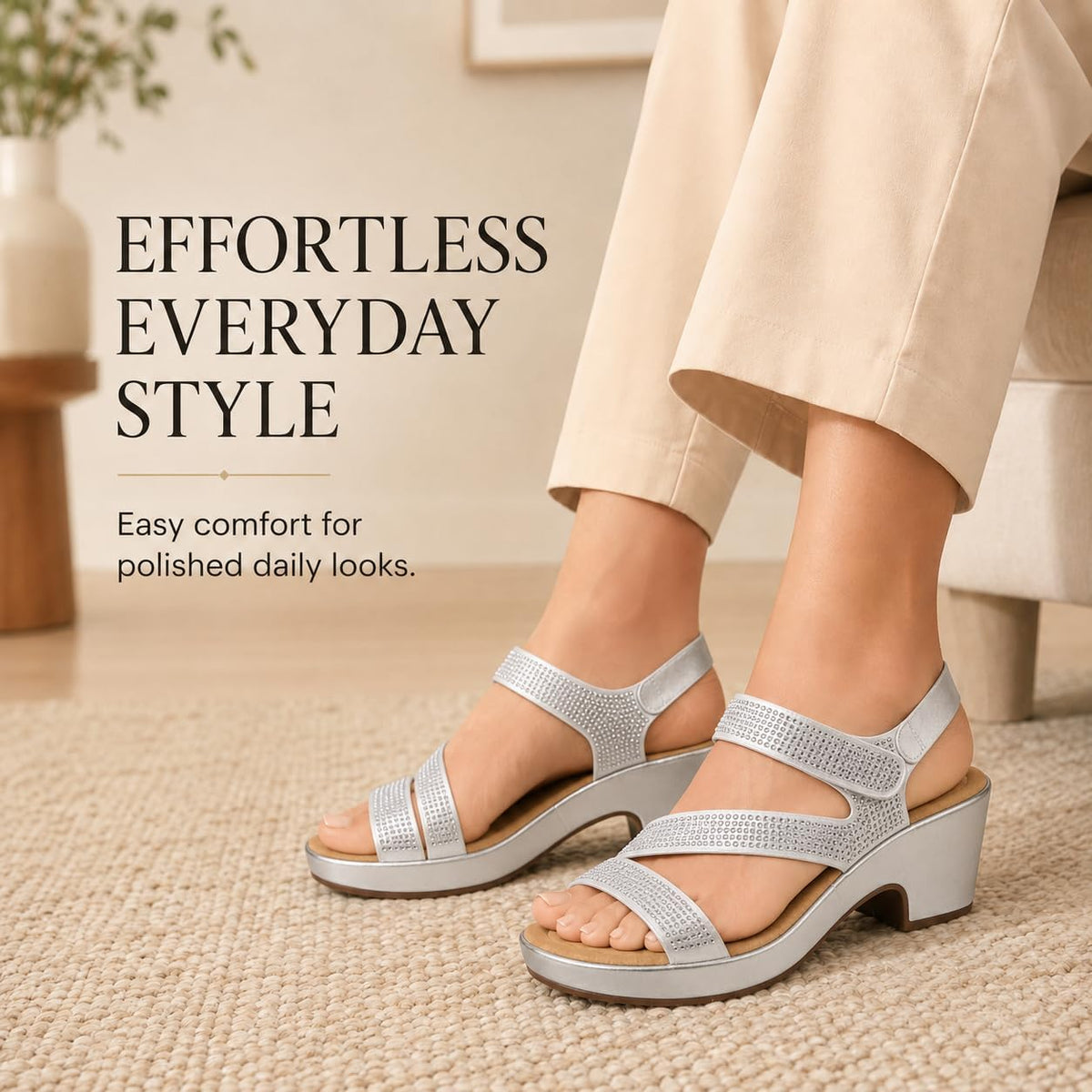Women's Rhinestone Strap Platform Sandals - view 2