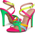 Women's Neon Multicolor Stiletto Sandals - view 1