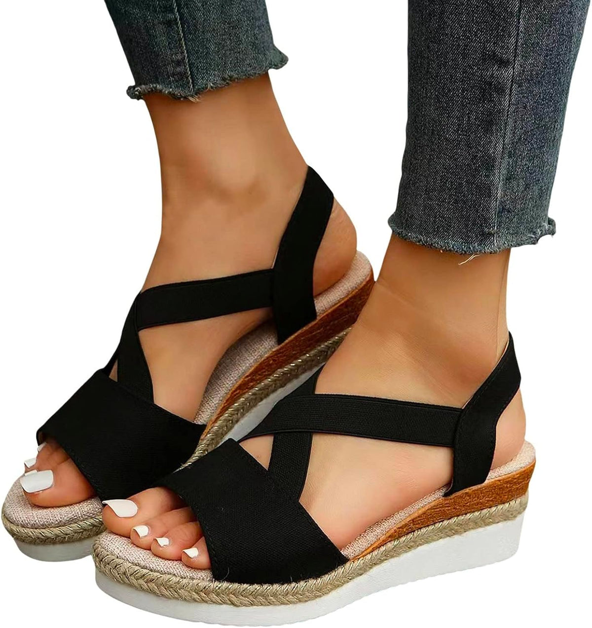Women's Cross-Strap Espadrille Wedge Sandals - view 2