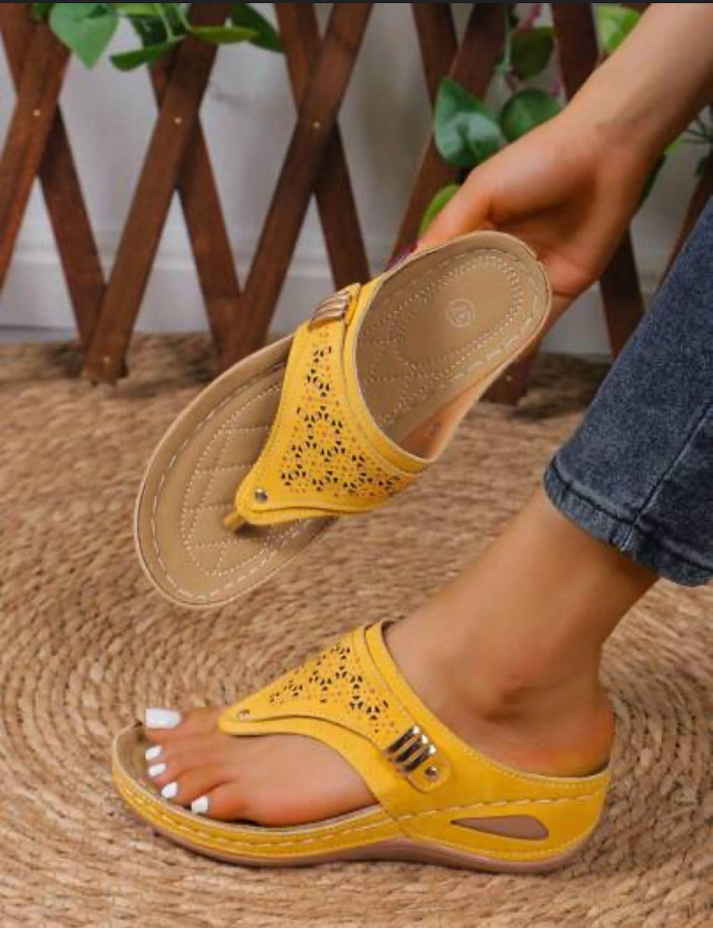Women's Buckle Thong Wedge Sandals - view 58