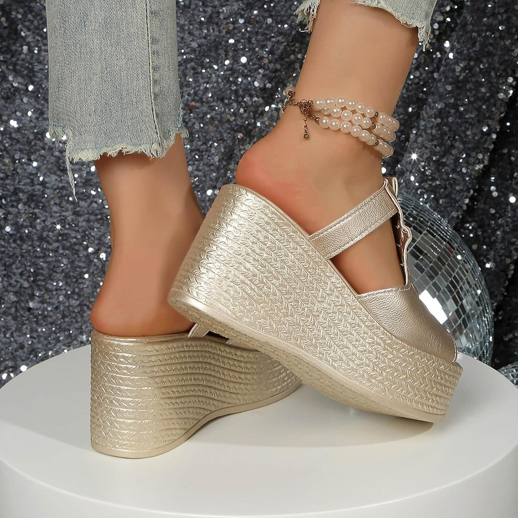 Women's Braided T-Strap Wedge Slides - view 13