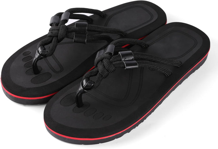 Braided Rope Thong Sandals with EVA Platform