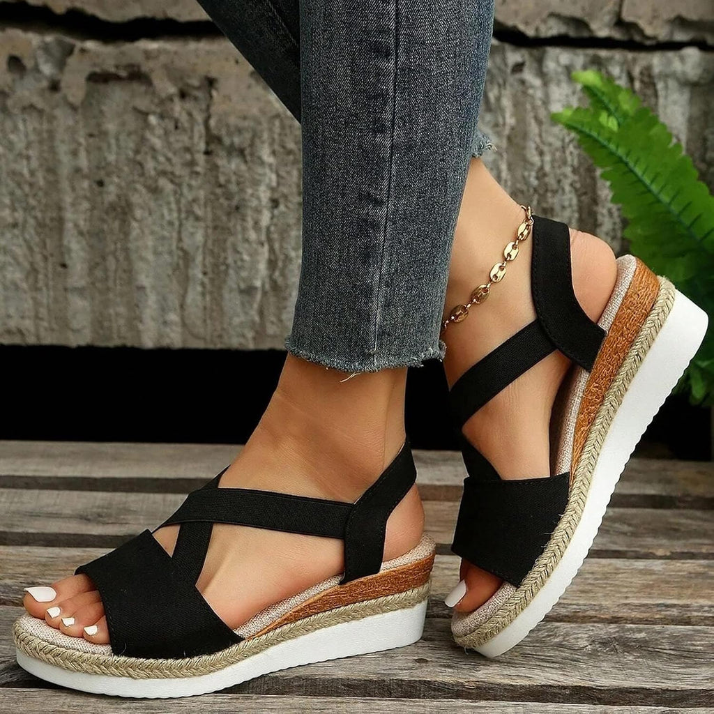 Women's Cross-Strap Espadrille Wedge Sandals - view 4